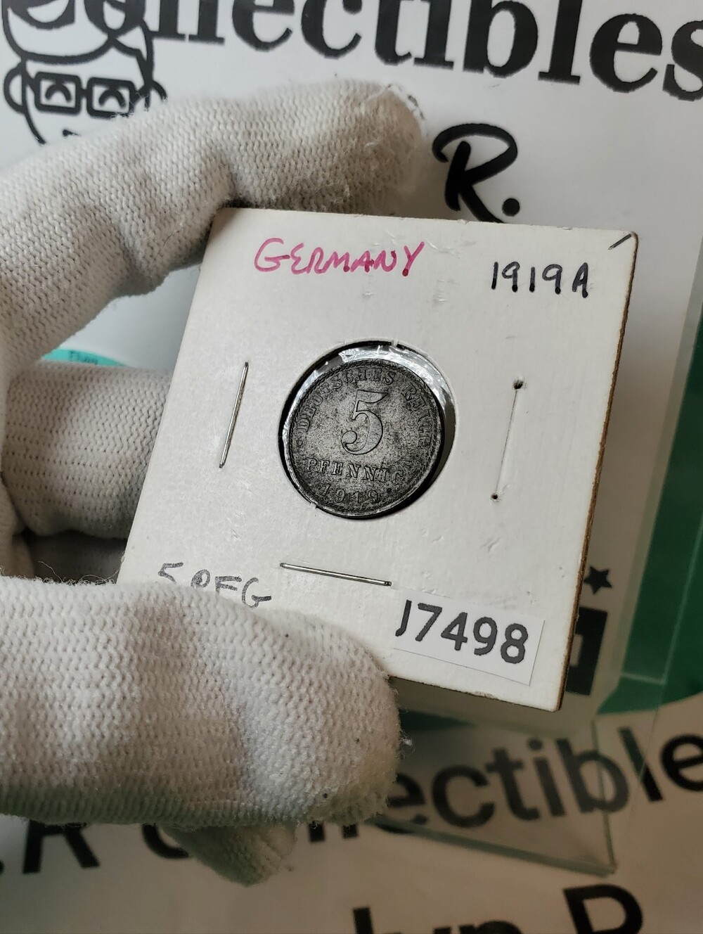1919-A Germany 5 Pfennig – WWI-Era Berlin Mint Zinc-Clad Iron1919-A German